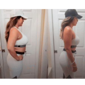 Antes y después de programa online de nutrición de perdida de peso y balance hormonal